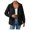 Black, variant on Unisex Mid-Length Waterproof Rain Jacket Hooded Breathable Windbreaker for Hiking, Trekking, Camping & Outdoor Activities