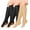Black Brown Beige, variant on 3 Pairs Open Toe Medical Sport Compression Socks - 15-20mmhg Graduated Knee-High Support for Men & Women, Ideal for Soccer, Running, and Nurses