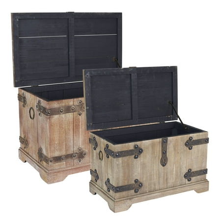 Household Essentials 2 Piece Decorative Trunks, Victorian Set, Small and Large
