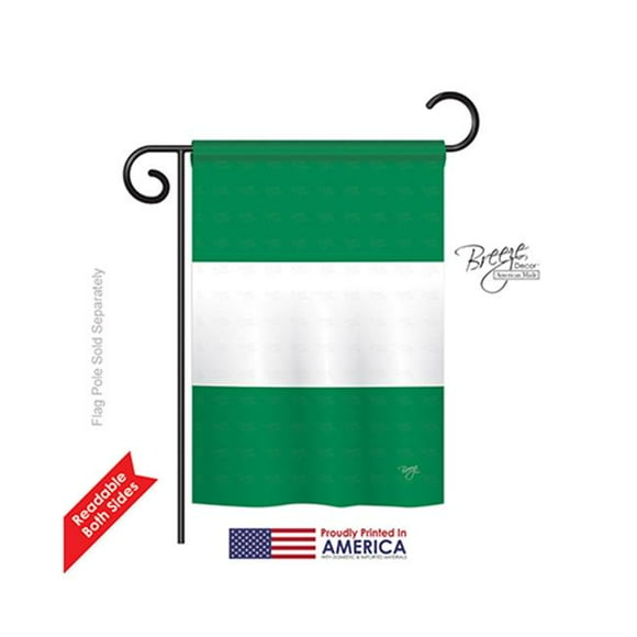 Breeze Decor 58219 Nigeria 2-Sided Impression Garden Flag - 13 x 18.5 in.