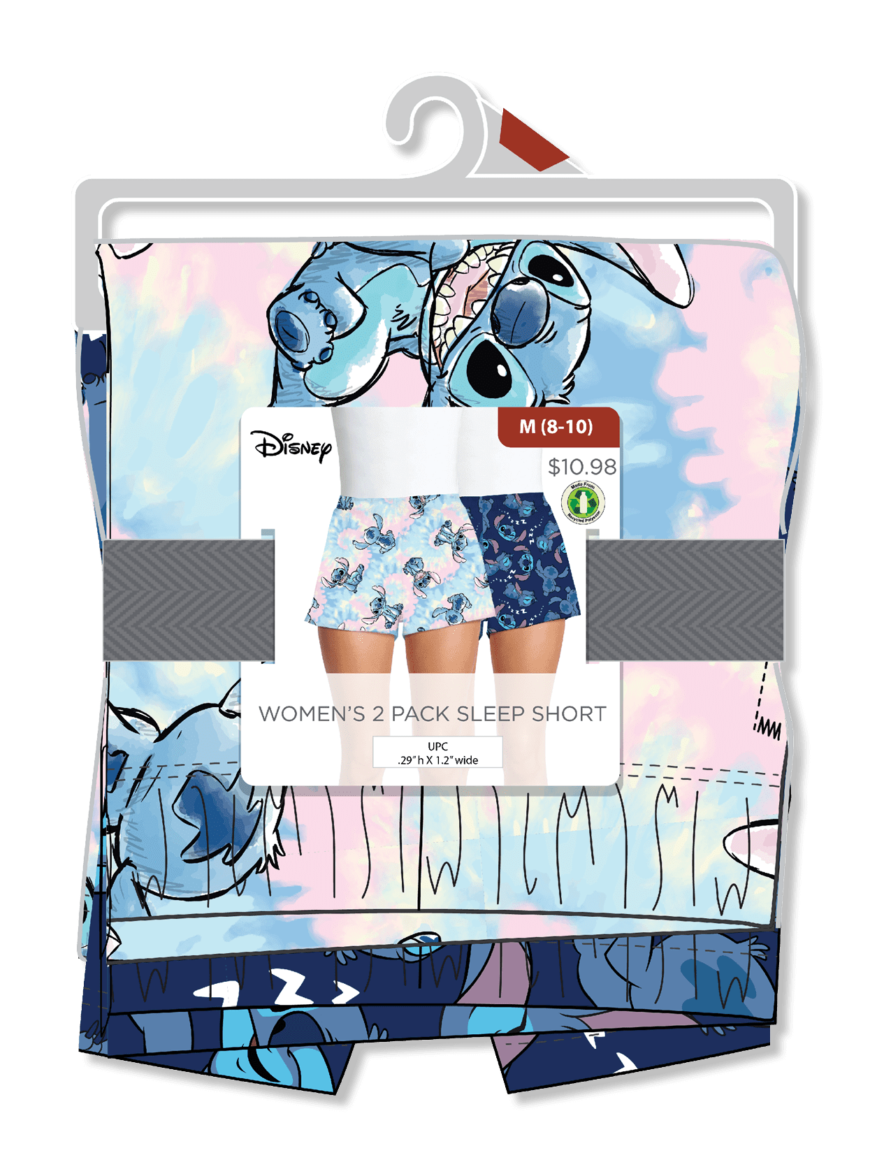 Disney Women's and Women's Plus Stitch Print Sleep Shorts, 2-Pack, Sizes XS-3X