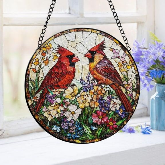 Red Cardinal Stained Glass Suncatcher, Bird Wall Hanging, Window Hanging, Cardinal Bird Lover, Cardinal Lover Gift Home Decor Red Cardinal