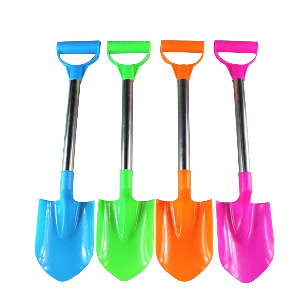 4pcs Wooden Mini Sand Shovels Beach Toys Sand Dredging with Plastic