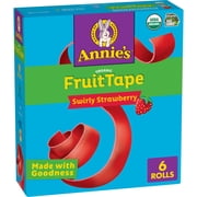 Annie's Organic Fruit Tape, Swirly Strawberry, Organic Fruit Flavored Snacks, 6 Rolls