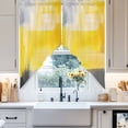 thumbnail image 4 of Yellow Gray Gradient Swag Curtain Valance for Windows, Retro Watercolor Window Treatments Short Swag Topper for Kitchen Windows Bathroom Bedroom, 36"x36", 4 of 8