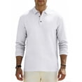 thumbnail image 5 of JAJAHO Mens Linen Long Sleeve Polo Shirt Classic Button Down Collar Casual Business Relaxed Fit Breathable Summer Lightweight Top Cozy Tops, 5 of 9