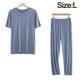 thumbnail image 2 of Conjunto de pijama azul Primavera Verano Ropa de casa para hombre Cuello redondo Pantalones de manga corta Conjunto de pijama fino modal Zhivalor BST3034120-1, 2 of 6