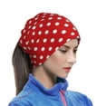 thumbnail image 6 of Neck Gaiter Face Cover Scarf, Red vintage polka dots Soft Face Sun Mask Cover Scarf Headband Cooling Sweat Absorbing Bandanas Hiking Cycling Running, 6 of 7