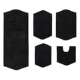 thumbnail image 5 of Home Weavers Waterford Collection 100% Cotton Non-Slip Bathroom Rug Set Machine Washable Bathroom Rug, Bath Rug, U Shaped Contour, Runner, Bathroom Rug, Black Color 5 Piece Bath rug set, 5 of 8