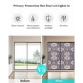 thumbnail image 4 of Window Privacy Film Blue Boho Stained Glass Window Film Decorative Sun Block Window Cover Farmhouse Neutral Flowers Pattern Aesthetic Window Clings Static Adhesive Sticker for Bathroom 23.6"x59", 4 of 7