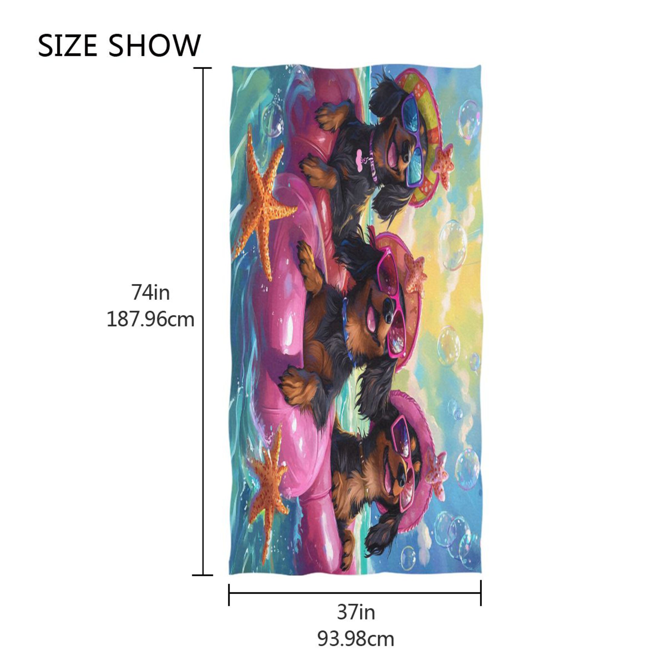 Wobogo Summer Dachshunds Beach Towel Sand Free Quick Dry Absorbent Thin Compact Towels for Vacation Trips to Swimming Pool Camping Beaches