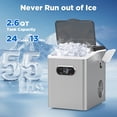 thumbnail image 3 of Advwin Ice Cube Maker Machine Countertop with 55lbs, 2.5L External Water Tank, 24Pcs Ready in 13 Mins, 2 Ways to Add Water, with Ice Scoop & Basket, 3 of 8