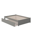 thumbnail image 2 of Bowery Hill Solid Wood Gray Queen Platform Panel Bed with Twin XL Trundle 83.03" Unassembled, 2 of 5