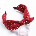 thumbnail image 5 of Sweet Polka Dot Print Bowknot Hair Hoop Women Wide Band Cloth Headband Headwrap, 5 of 8