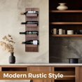 thumbnail image 4 of Solid Walnut Wall Mounted Wine Bottle Rack , Modern Rustic Home Décor Wine Shelf #13, 4 of 6