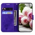 thumbnail image 4 of Wallet Case for iPhone 11 Pro 5.8-Inch, Embossed Flower Shockproof Flip Case with Magnetic Kickstand Card Slots Phone Cover for iPhone 11 Pro,Purple, 4 of 16