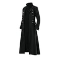 thumbnail image 6 of Hulanddfd Mens Coat Long Trench Coat, Stand Collar Zip Up Outerwear with Pockets, Casual Winter Top, 6 of 6