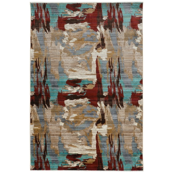 Illusions Volcano Beige Area Rug 5x8 Transitional Design Polypropylene Material