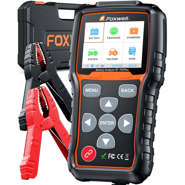 Probador de baterías de coche FOXWELL BT705 Plus 12 V 24 V 100-2000 CCA