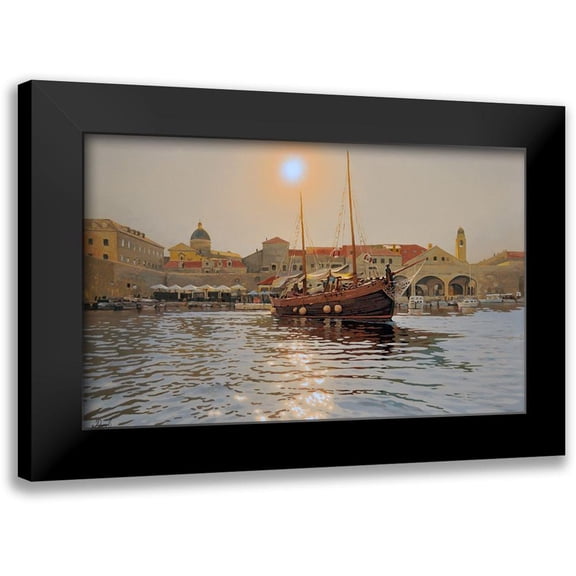 Adamov, Alexey 14x10 Black Modern Framed Museum Art Print Titled - An Old Town