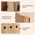 thumbnail image 5 of YDN Cat Litter Box Enclosure, Wooden Cat Washroom Furniture Striped Rolling Door, Pet House, Fit Most of Litter Box, Nature, 5 of 7