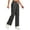Black 1, variant on Womens Trousers Linen Straight Leg Chino Pants Drawstring Loose Fit Cotton Elastic Waist Lounge Pants Work Slacks Wear