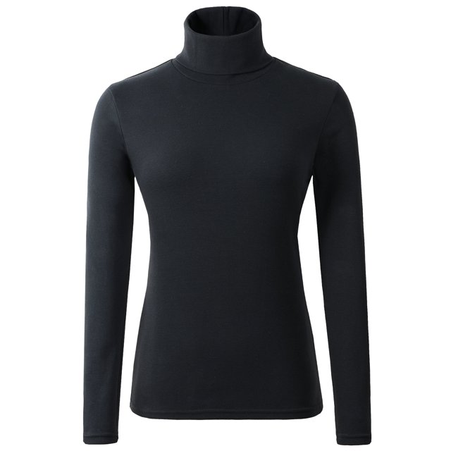 HieasyFit Haut à Col Roulé Thermique Basique en Coton pour Femmes Noir m