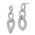 thumbnail image 2 of 925 Sterling Silver Rhodium-Plated CZ Brilliant Embers Dangle Post Earrings; for Adults and Teens; for Women and Men, 2 of 3