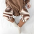 thumbnail image 4 of LIJCC Baby Girls Home Wear Leggings Infant New-Born Boys Cotton Striped Bottom Pants Casual Ribbed Ankle Cuff Trousers Knitted Tights Soft Roomy Fit Pull On Bottoms, 4 of 5