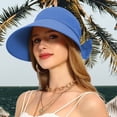 thumbnail image 2 of AirLoni Sun Hats For Women UV Protection Lightweight Breathable Wide Brim Visor Hat Adjustable Foldable Packable Summer Outdoor Travel Casual Sunshade Cap Blue,One Size, 2 of 4