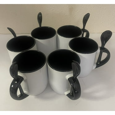 12 oz Inner and handle Color Sublimation Ceramic Mug with Spoon