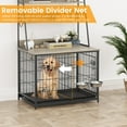 thumbnail image 3 of FOLDLIFE Furniture-Style Dog Crate with 3-Layer Storage Shelves, Indoor Dog Cage with Flip-Up Top and Adjustable Bowls, Dual Function as End Table and Dog Kennel, 3 of 8