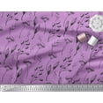 thumbnail image 3 of Soimoi Purple Silk Fabric Cotton Ball Leaves Print Fabric by the Yard 44 Inch Wide, 3 of 3