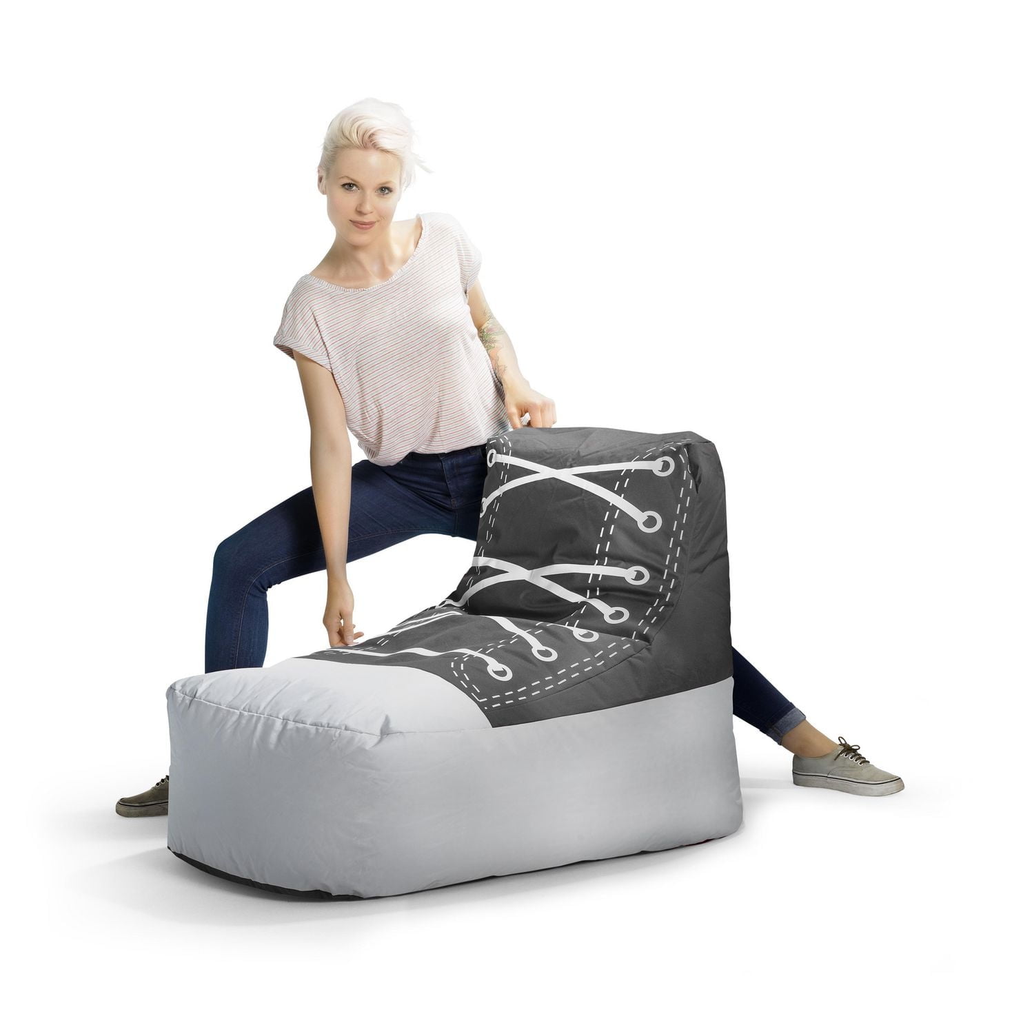 Fauteuil poire Gouchee Home Chuck Brava – Tissu hydrofuge avec rembourrage en billes de polystyrène, adapté aux adultes et aux adolescents, siège léger et portable pour chambre, dortoir ou salon