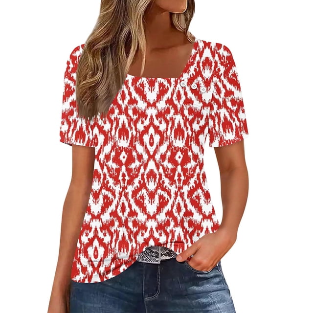 Usted Es Más Que una Camisa de Puntuación de Prueba, de Moda Casual Impreso Botón de Manga Corta Cuello en V para las Mujeres