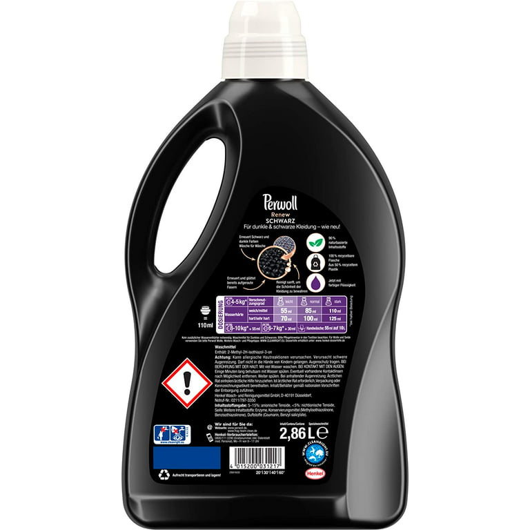  Perwoll Renew Black, Detergent For All Dark Colors, Strengthens  Fibers and Improves Color (25 Washes) : Health & Household