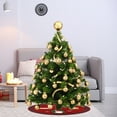 thumbnail image 2 of Christmas Tree Skirt 3ft Atmosphere Decoration Santa Printed Skirt Party Supplies Easy To Assemble& Care Welcome Santa's Tree Dress, 2 of 10