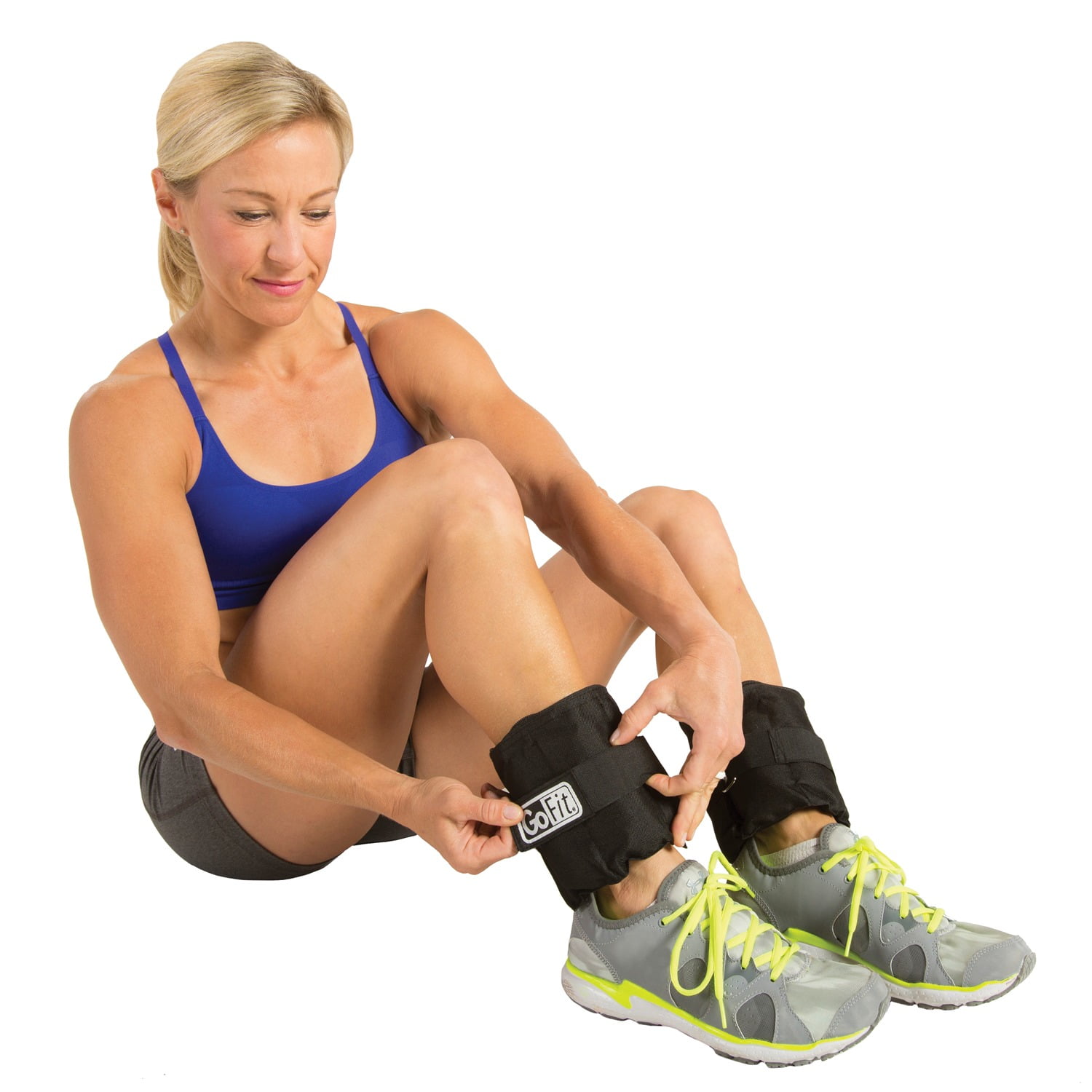 GoFit 5-Level Adjustable Ankle Weights, 2 Pack (1lbs to 5lbs), GF-5W