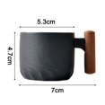 thumbnail image 2 of Juego de 1 taza de café espresso de cerámica de 2 oz con mango de madera, tazas de té pequeñas, 2 of 5