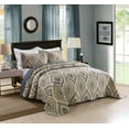 thumbnail image 1 of MarCielo 3 Piece Lightweight Quilt King, Printed Quilt, Quilt Set Bedding Throw Blanket Coverlet Lightweight Oversize Bedspread Ensemble, Yellow+Dark Gray, King Size, Joni, 1 of 5