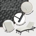 thumbnail image 3 of MOONMISS Outdoor Steel Rattan Waterproof Folding Recliner Chair-Beige, 3 of 5