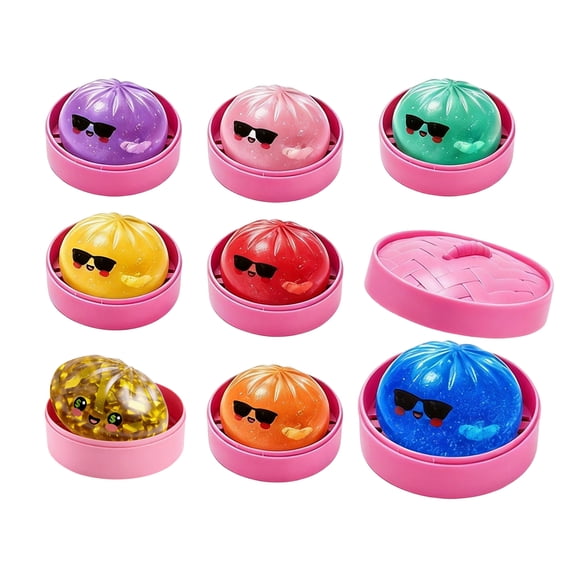 Halloween Dumpling Squishy 2026 Bao Bun Dumpling Squishy Summerween Dumpling Squishy with Steamer Basket Translucent Sensory Squeeze Stress Balls Accessory for Party Favors(Random)