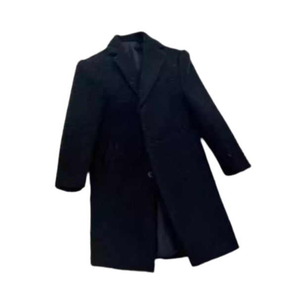 Figuras de acción con estilo de gabardina masculina a escala 1/6, figura masculina cortavientos, abrigo. negro