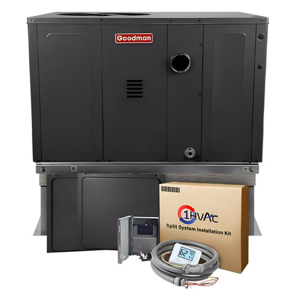 Goodman 3 Ton 13.4 SEER2 40,000 BTU Gas Package Unit with Install Kit - R32 Downflow | 81% AFUE Liquid Propane AC/Heating System
