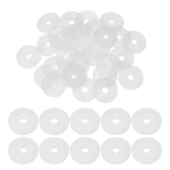30 Pcs M5 Silicone Flat Washers 5mm ID 20mm OD 2mm Thick Plain Washer Grommets Sealing Spacer Gasket Ring Water Hose Washers, White