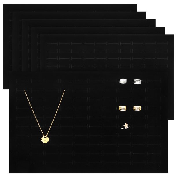 6 PCS Insertar almohadillas de pantalla para la caja de almacenamiento de joyas múltiples ranuras bandejas de esteras de esponja para aretes de anillos