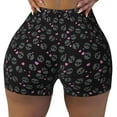 thumbnail image 2 of Haiem Cool Skull Love No Front Seam Biker Shorts for Women Yoga Workout Gym Bike Shorts with Tummy Control Moisture-Wicking-Large, 2 of 9
