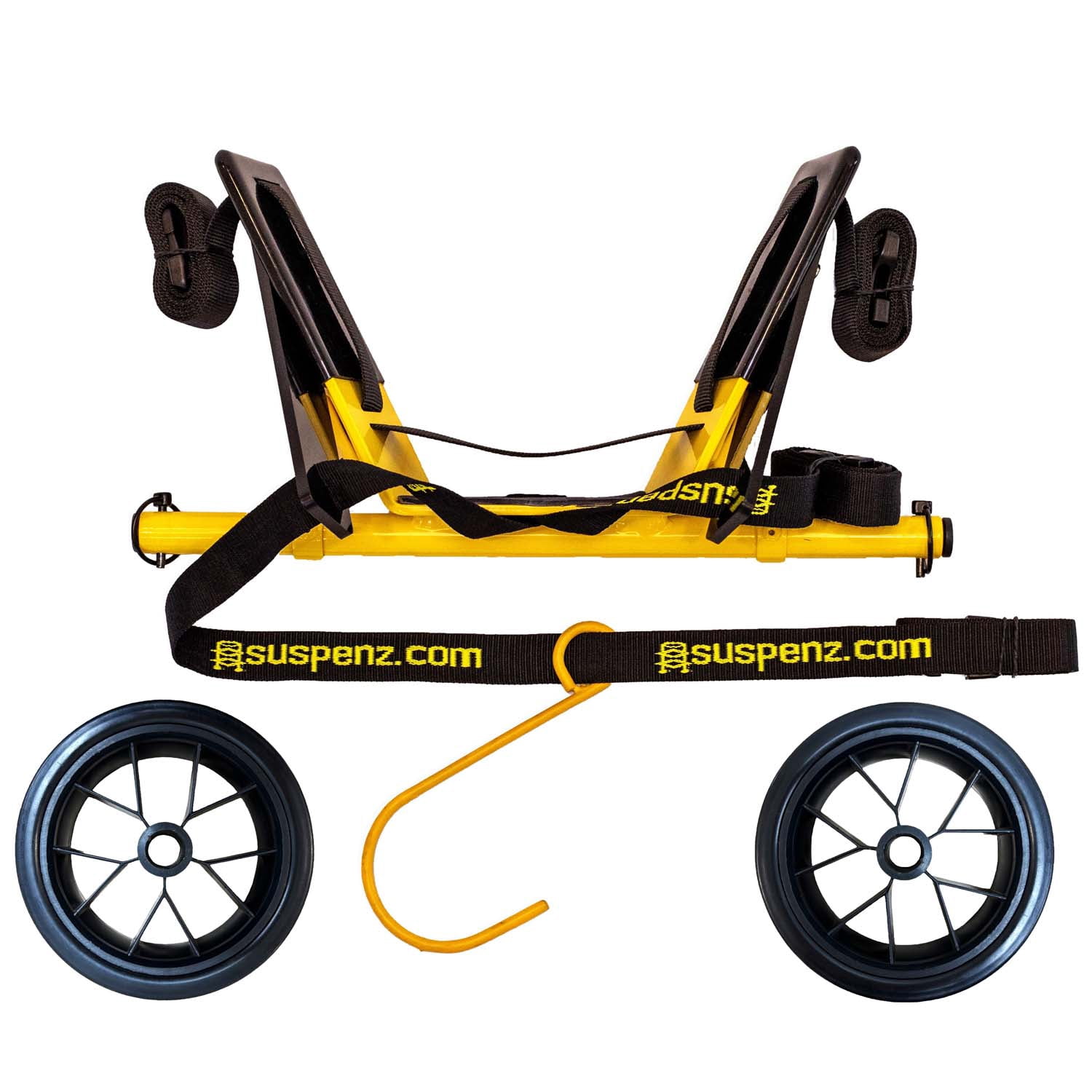 Suspenz Kayak Canoe Stern Cart, EZ-Stow Transport Trolley, Straps, Lightweight, Compact, 130lb Capacity