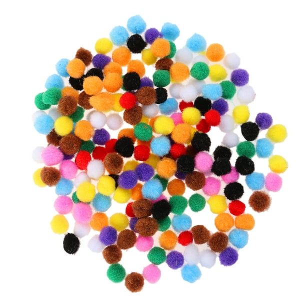 BRIGHTFUFU 200 bolas de peluche de 10 colores surtidos, hechas a mano, para jardín de infancia (10 mm, colores surtidos)