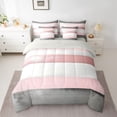 thumbnail image 2 of Castle Fairy Stripes Girl Twin Bedding Sets,Vintage Minimalist Lines Bedding Comforter Set, 2 of 8